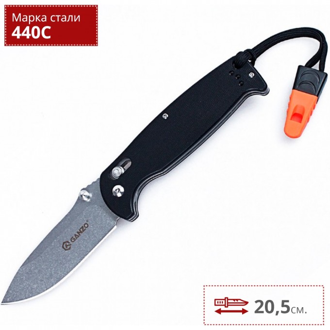 Нож GANZO G7412-BK-WS